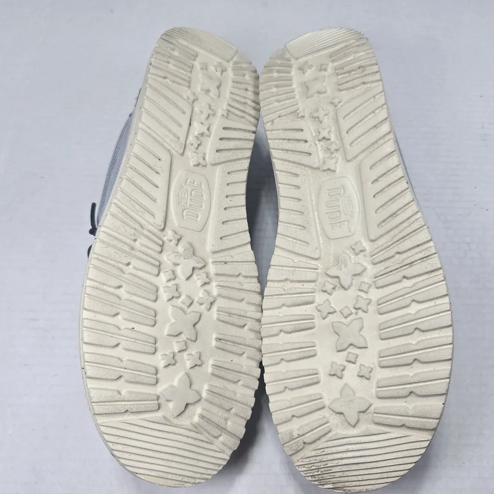 Hey Dude Wally Coastline Jute Slip-ons In Stone White Blue Colors Men's Size 11